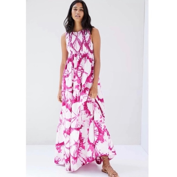 S/W/F Dresses & Skirts - SWF Tie Dye Smocked High Neck Maxi Dress Small NWT